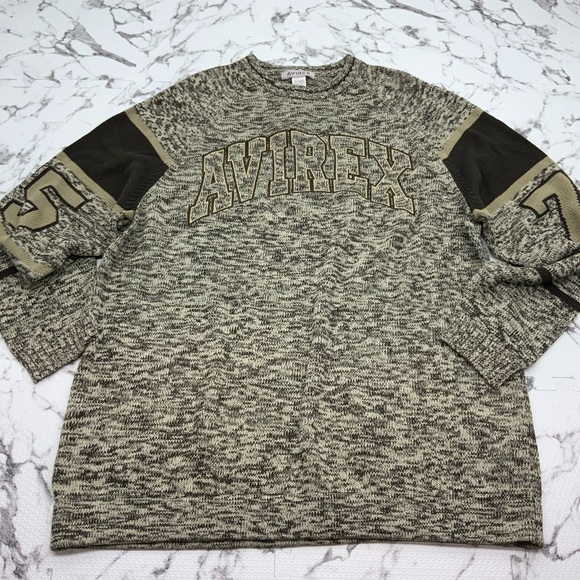 Men's Avirex Brown Crewneck Sweater